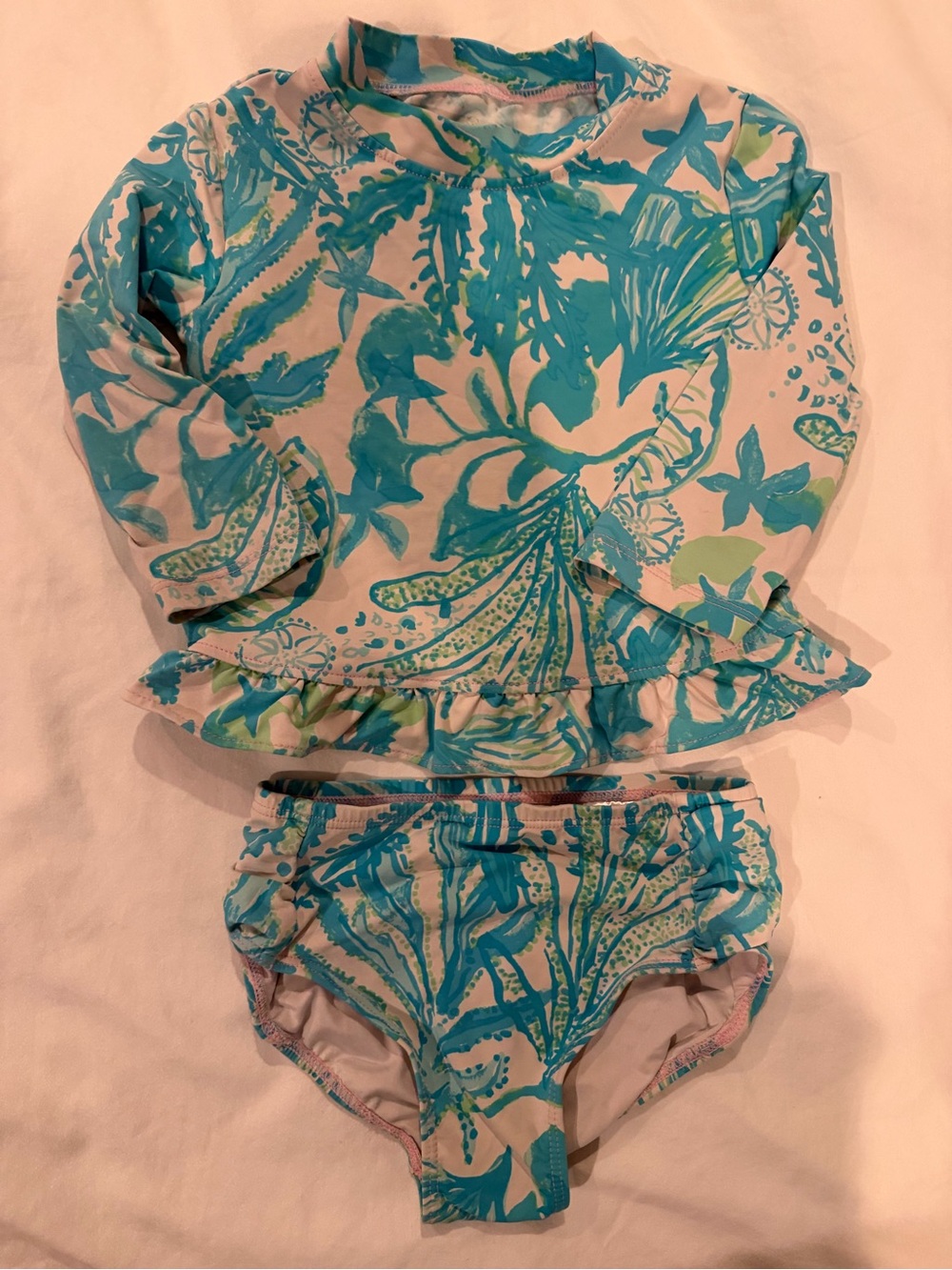3T Lilly Pulitzer GIRL Retreat RASHGUARD SWIM SET Mandevilla Baby Hip Nautic